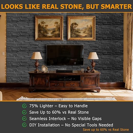 ROOMTEC 1-Pack Faux Stone Wall Covering Panels - Image 5