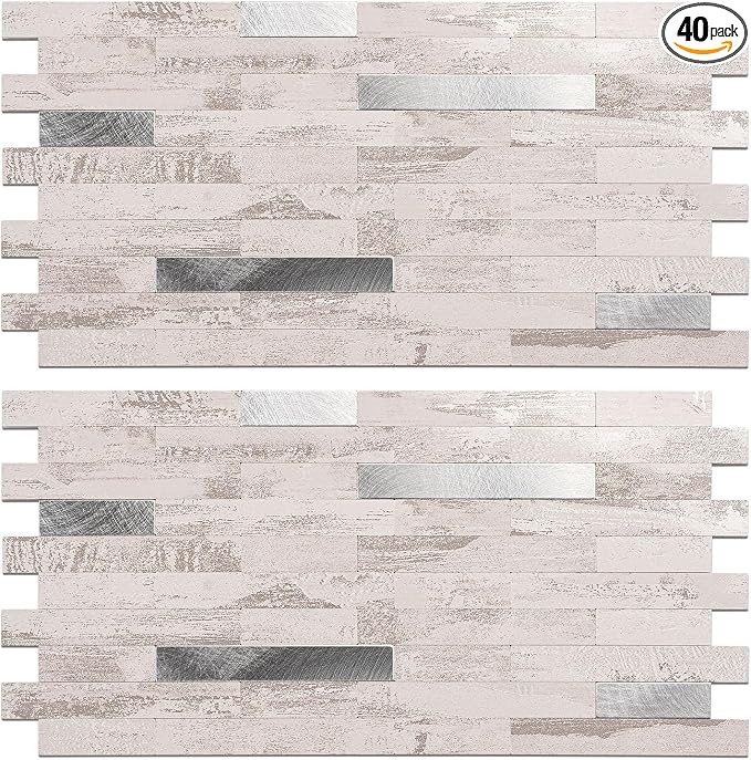 Peel and Stick Backsplash Tile Waterproof Removable PVC Wall Sticker 3D Faux by KOYNSLE