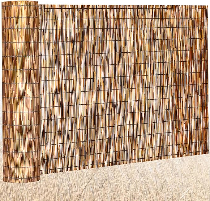 Barydat 1 Pcs 5 x 25 ft Reed Fence Roll, 85% Shade Bamboo Privacy Screen by home