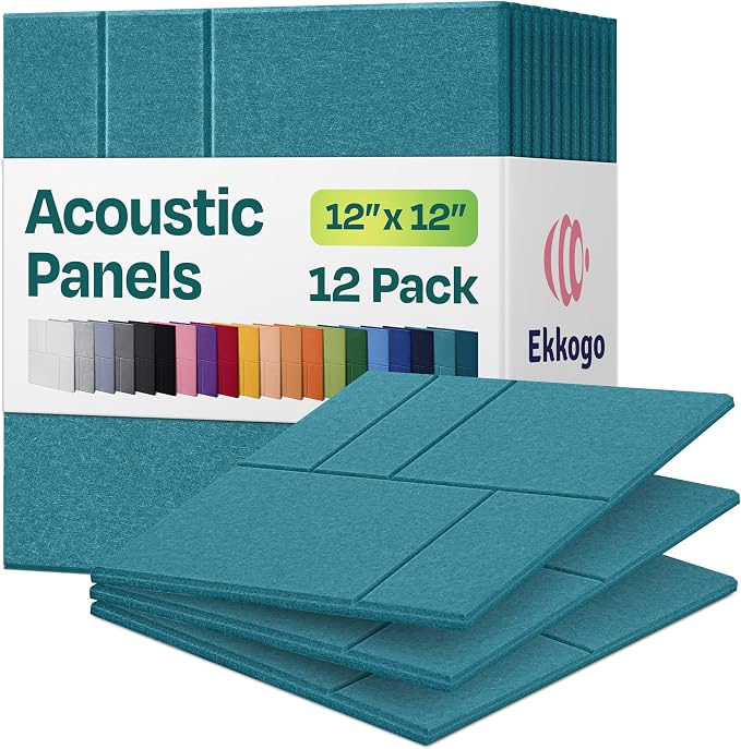 Acoustic Panels 12-Pack Soundproof Wall Panels 12"x12"x0.4" Decorative Sound by EkkogoAcousticPanels