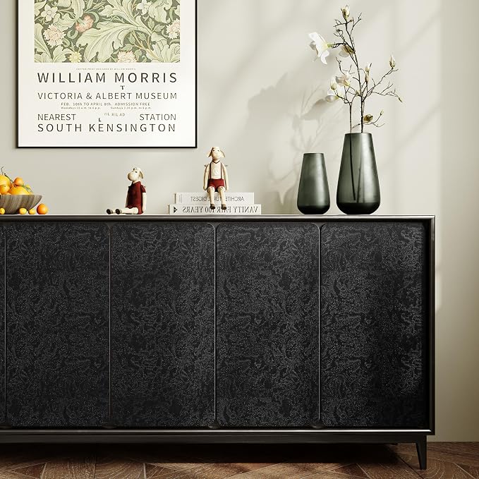 Abyssaly Black Textured Wallpaper Peel and Stick - Image 5