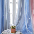 XiDi Curtains for Bedroom Decor, Rainbow PinkGreyBlue-52-54 by Addsomecolortolife