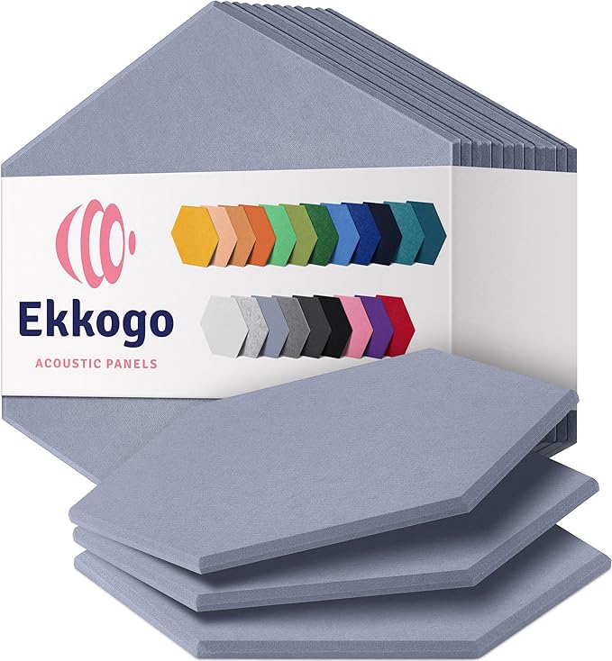 Acoustic Soundproof Wall Panels 12-Pack by EkkogoAcousticPanels