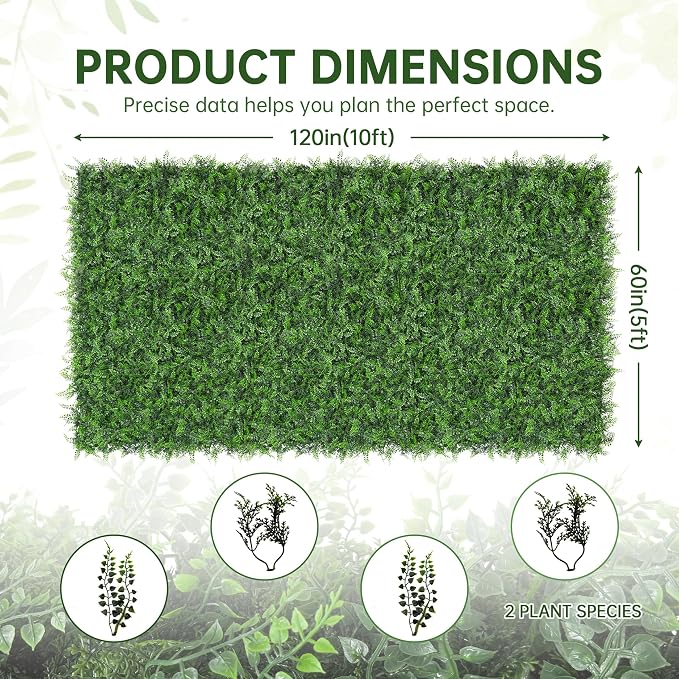 Artificial Green Wall Panels: 60"x120" Boxwood Hedge Green Wall Decor Backdrop - Image 2