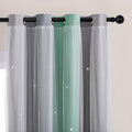 XiDi Curtains for Bedroom Decor, Rainbow Green LightgreyGrey34/45/1 by Addsomecolortolife