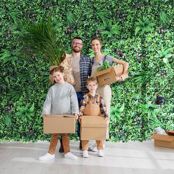 fanado Grass Wall Panels 20"x20", Artificial Hedge Greenery Wall Backdrop - Image 6