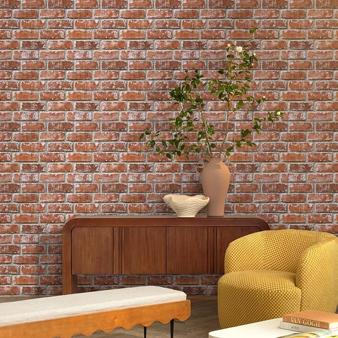 3D Peel and Stick Faux Brick Wall Panels 11.8" x 11.8" 10-Pack, Small - Image 4