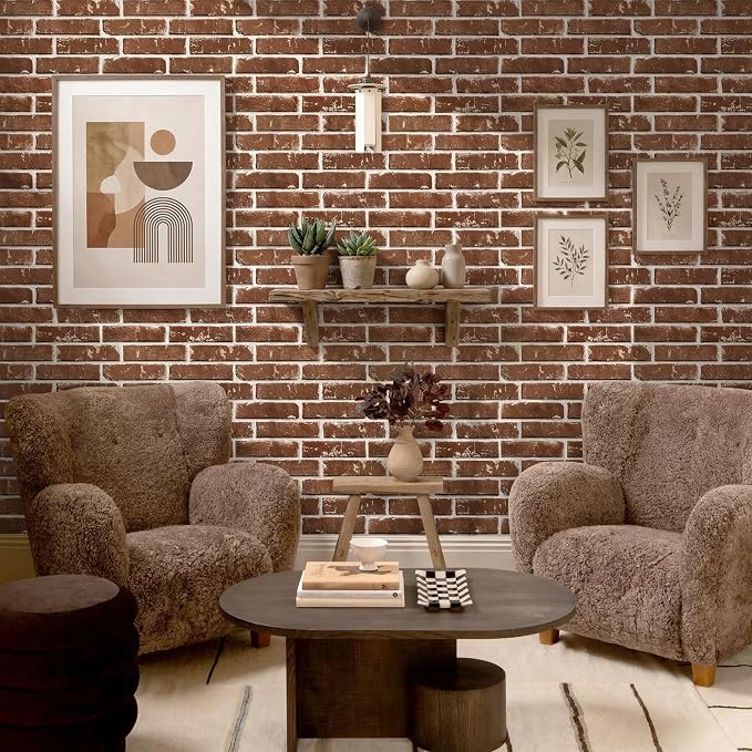 Commomy 3D Peel and Stick Brick, Ultralight Thin PVC Faux Brick Wall Panels - Image 6
