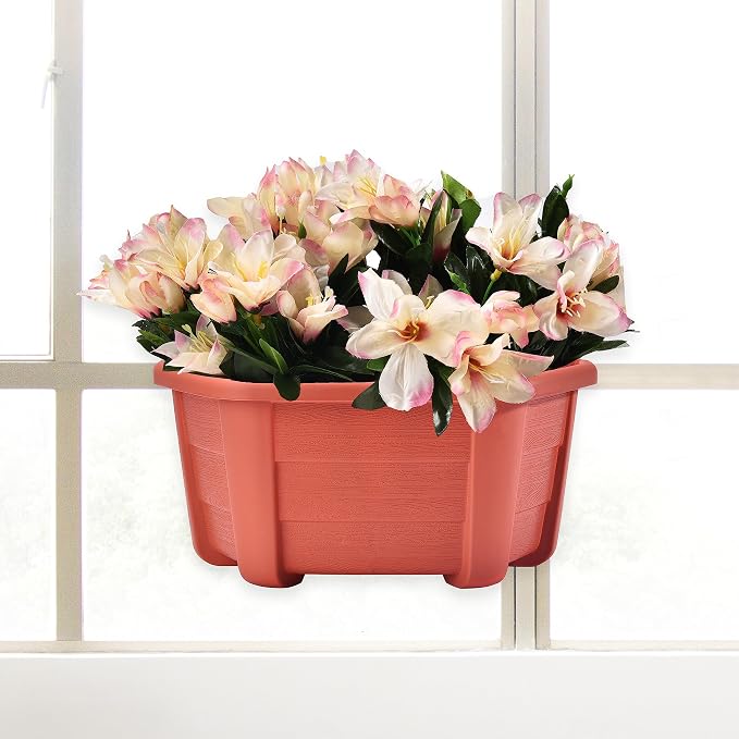 9.8 inch 8 Pack Brick Red Wall Hanging Planters - Image 9
