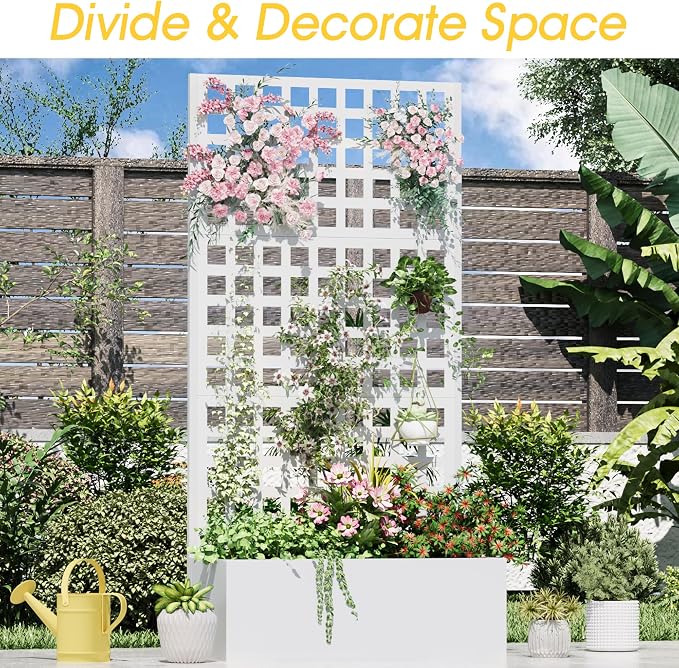 Metal Planter Box with Trellis, Planter Box Trellis with Privacy Screen and - Image 7