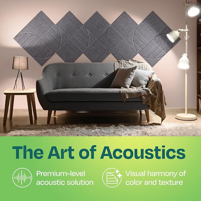 Acoustic Panels 12-Pack Soundproof Wall Panels 12"x12"x0.4" Decorative Sound - Image 2