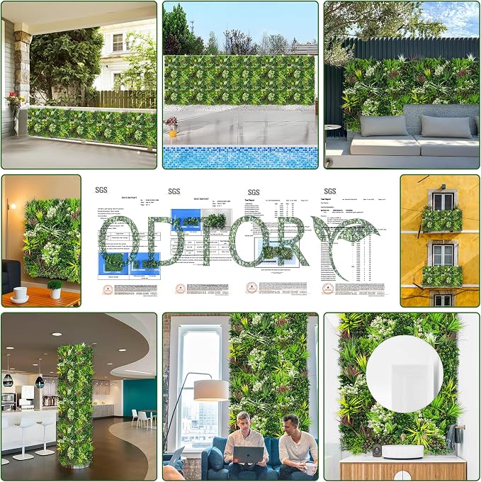 ODTORY Artificial Plant Wall Panels: 50"×120" UV-Anti Faux Grass Wall Backdrop - Image 6