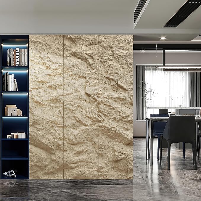 KASARO 3D Faux Stone Wall Panels, Cement Texture Thicker Accent - Image 6