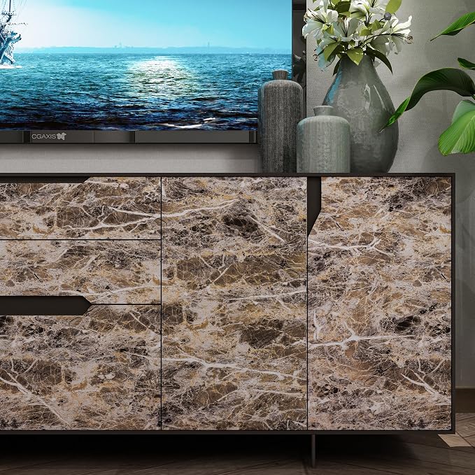 BAYYA Brown Marble Contact Paper Peel and Stick Wallpaper - Image 8