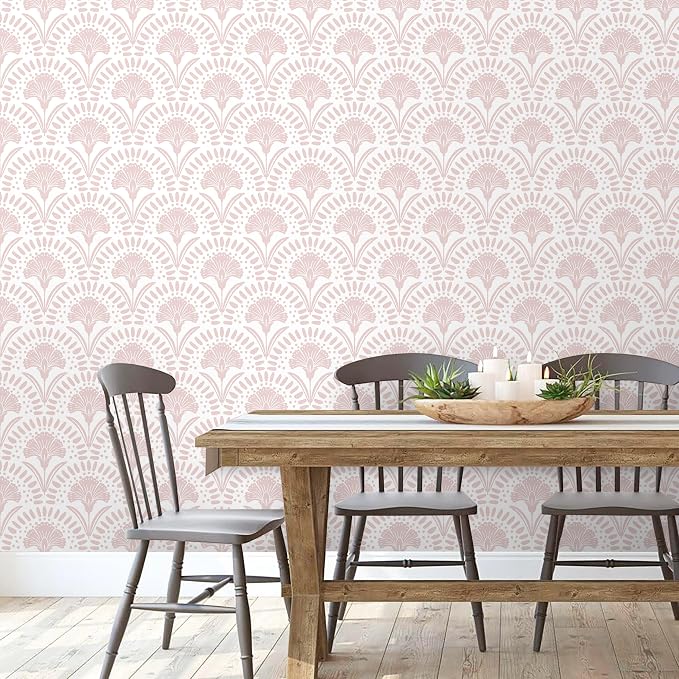 Timeet 17.7 in × 78.7 in Boho Peel and Stick Wallpaper Pink Floral Contact - Image 4