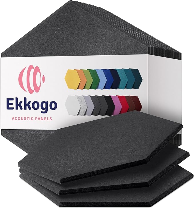 Acoustic Panels 12-Pack Soundproof Wall Panels 14"X12.1"X0.4" Sound Panels High by EkkogoAcousticPanels
