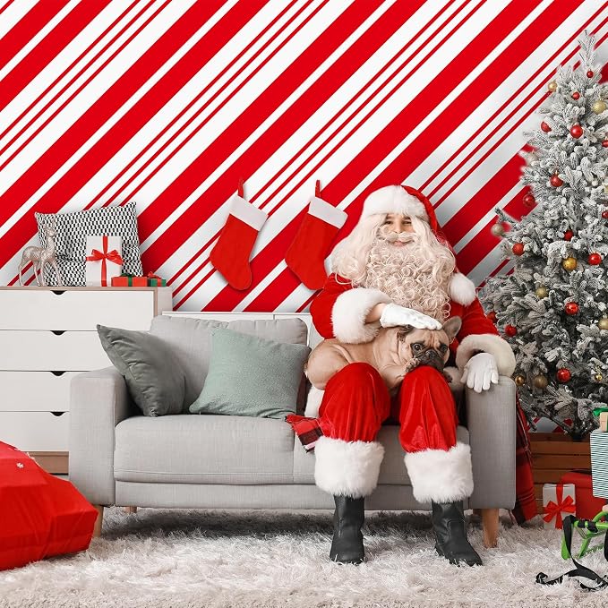 Kochorie 100 Ft x 54 Inch Christmas Candy Cane Striped Tablecloth Roll - Image 6