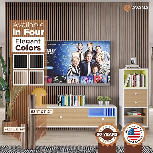 Avana Modern Acoustic Wood Wall Panels – 93.2x11.25 Inch Panels – Fits 94x12 - Image 7