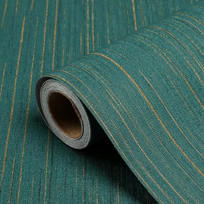 Teal Grasscloth Peel and Stick Wallpaper Texture Contact Paper A Set of 15.7" X by Biyoeepeelstickwallpaper