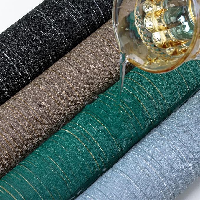 Teal Grasscloth Peel and Stick Wallpaper Texture Contact Paper A Set of 15.7" X - Image 6