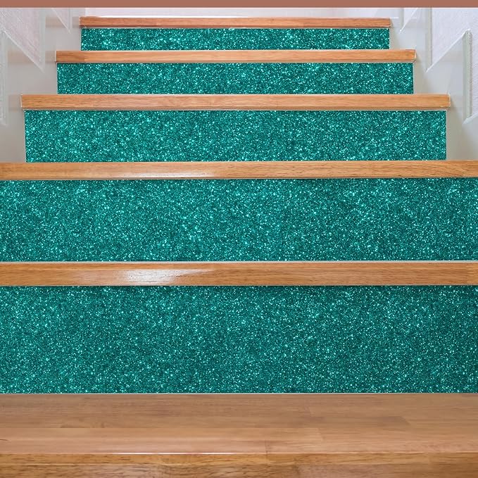 CHIHUT Teal Blue Glitter Wallpaper Stick and Peel - Image 3