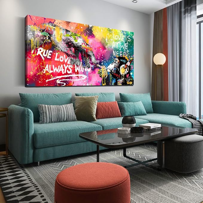 Graffiti Canvas Wall-Art for Living Room Large Size - Image 2