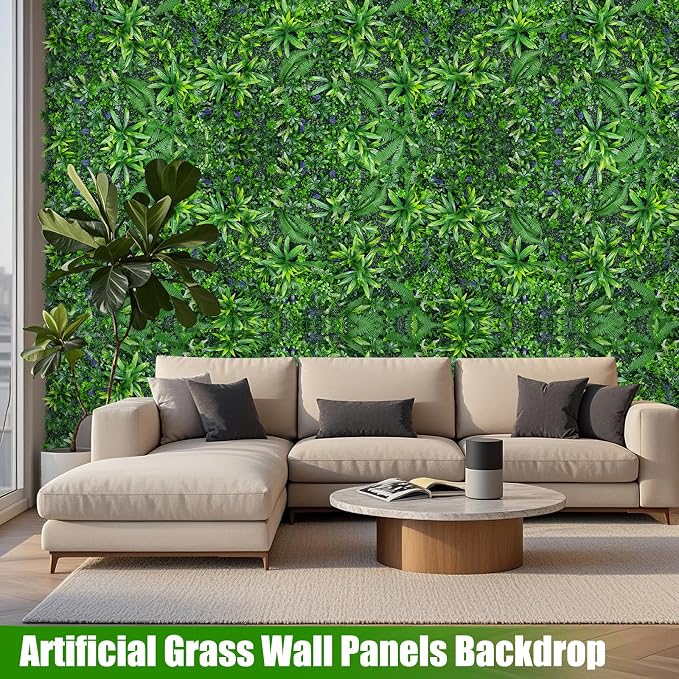 Grass Wall Panels, Fake Greenery Plant Decor - Image 4