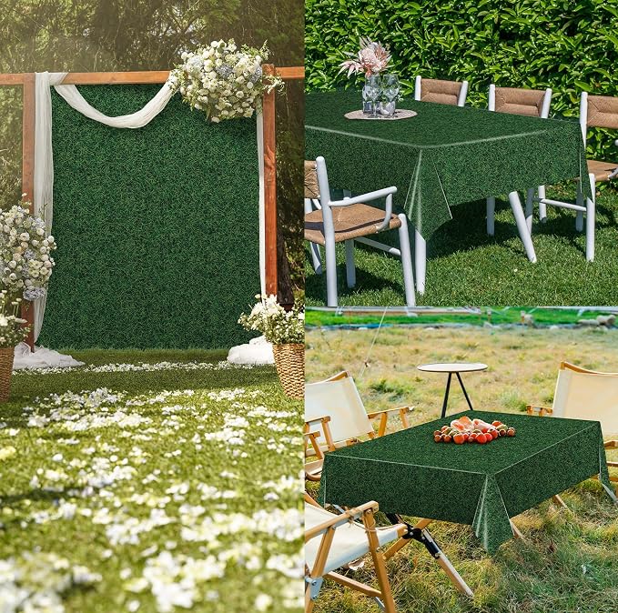 Kochorie 54 Inch x 100 Ft Grass Plastic Table Cloth Roll Disposable Waterproof - Image 7