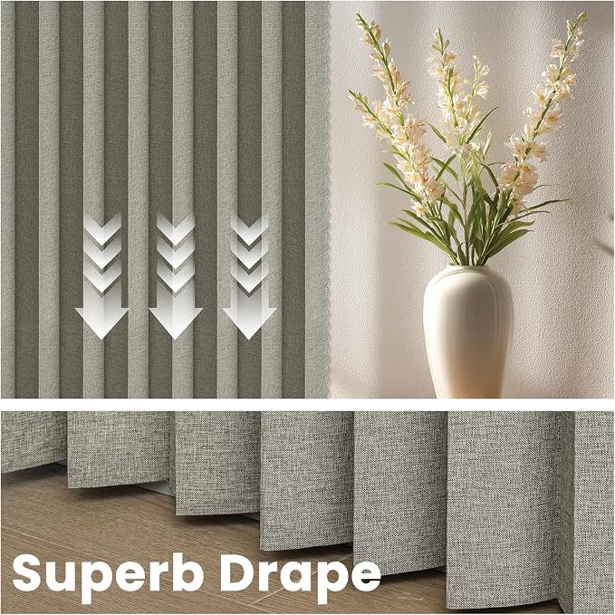 AJAZZ Blackout Accordion Door Curtain 98"x78" Grey - Image 6