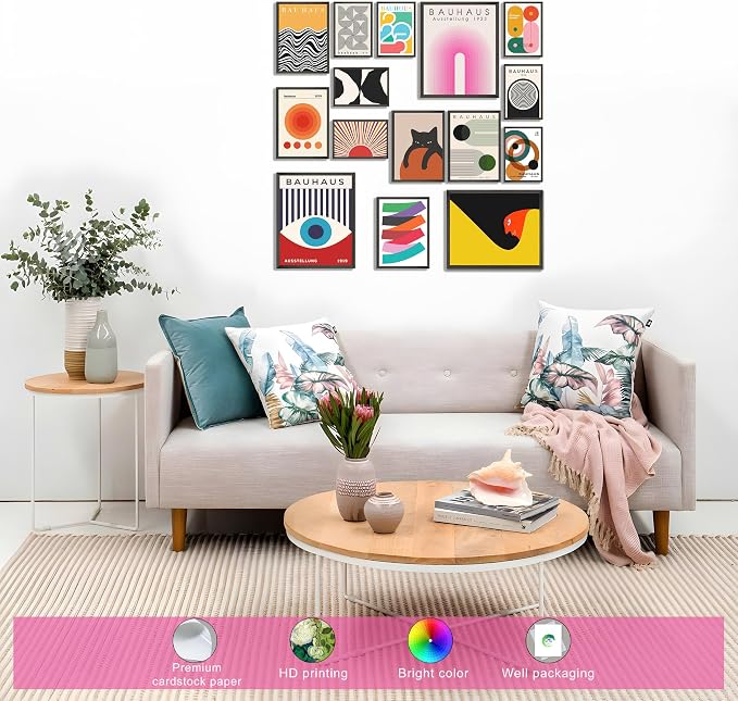 LANCHI95 15PCS Boho Wall Decor – Mid Century Modern Wall Art Boho Posters - Image 3