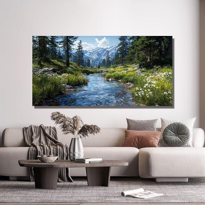 Canvas Wall Art Decor Green Nature Wall Art Prints Artwork - Image 4