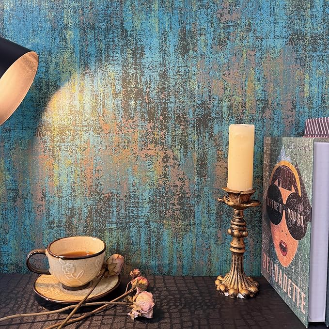 JiffDiff Vintage Metallic Peel and Stick Wallpaper Industrial Metallic Concrete - Image 6