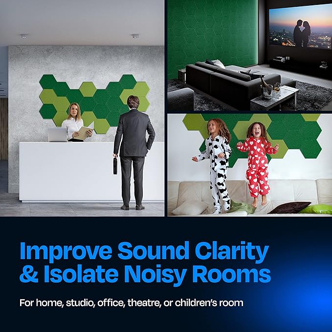 Acoustic Panels 12-Pack Soundproof Wall Panels 12"X10.4"X0.4" Sound Panels High - Image 4