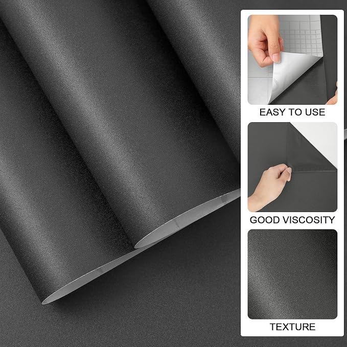 practicalWs 15.7" x 787.4" Grey Wallpaper Self Adhesive Peel and Stick Wall - Image 2
