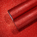 CHIHUT 15.7''x236'' Shiny Red Glitter Wallpaper Stick and Peel by CHIHUT