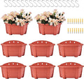 9.8 inch 8 Pack Brick Red Wall Hanging Planters by OrimercGarden