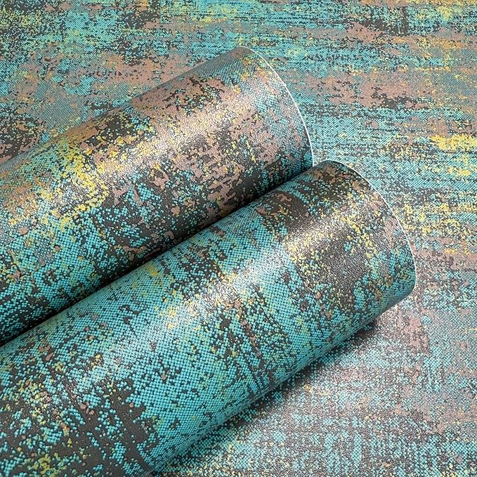 JiffDiff Vintage Metallic Peel and Stick Wallpaper Self Adhesive Industrial - Image 9