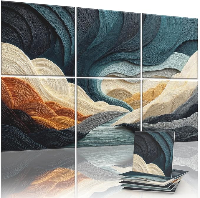 6 Pack Sound Absorbing Panels 72x48 Inch Decorative Acoustic Panels Acoustic by JaneTech