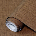 Brown Grasscloth Peel and Stick Wallpaper 17.3"x1200" Faux Linen Textured by Uooar