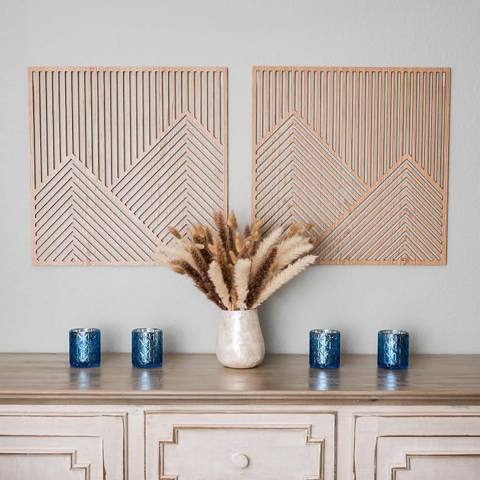 SnugLife 2 Pcs Wood Mountain Wall Art - Image 9