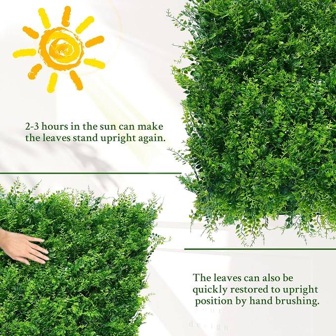ODTORY Artificial Plants Hedge Wall Panels：40x120 Inch UV-Anti Greenery Boxwood - Image 7