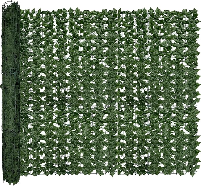 Artificial Ivy Privacy Fence Roll Screen, Garden Greenery Decor by DOPGIB
