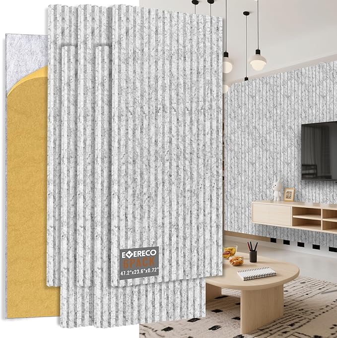 EVERECO 6 Pack Acoustic Panels Dual-Layer Thickened-47.2"x23.6"x0.72" by Unknown