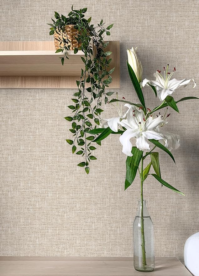 NuWallpaper by WallPops Tan Poplin Peel and Stick Wallpaper - Image 3