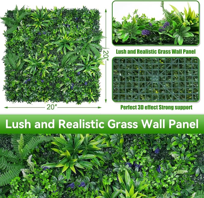 Artificial Grass Wall Panels, UV-Anti Fake Greenery Plant Boxwood Panels - Image 2