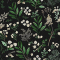 Laatse Dark Floral Wallpaper Peel and Stick Green Leaf Wallpaper Vintage by Laatse