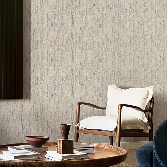 JiffDiff Woven Wallpaper Peel and Stick 17.3" x 800" Colorful Paint Grasscloth - Image 5