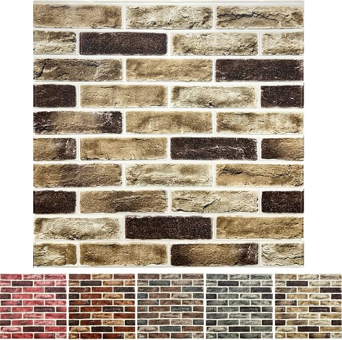 10-Pack 52 Sq.Ft 3D Wall Panels Peel and Stick 3D Faux Brick Wallpaper Peel and by YLLYLL