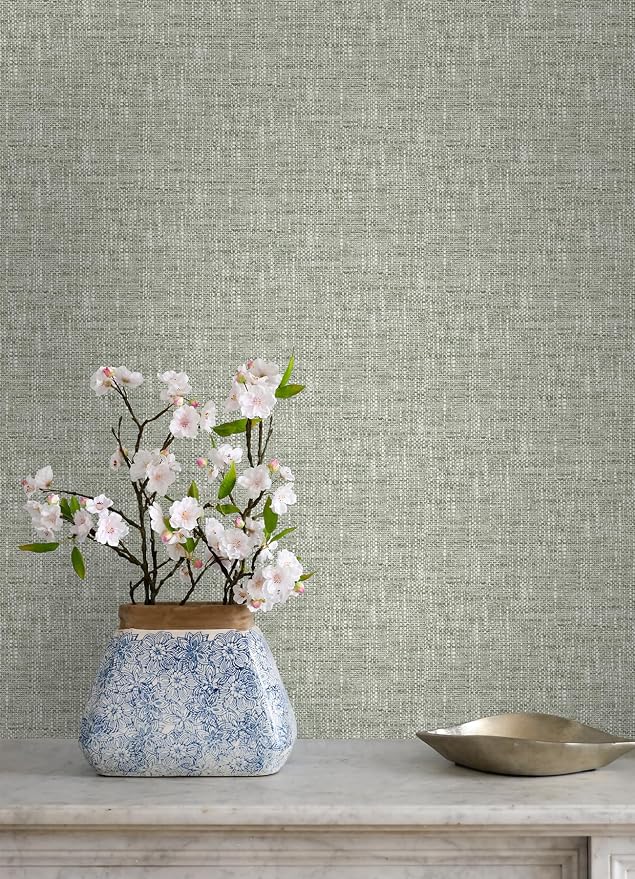 NuWallpaper Sage Poplin Peel and Stick Wallpaper - Image 3