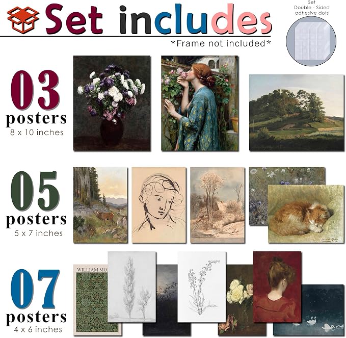 LANCHI95 15PCS Vintage Wall Art Decor, French Country Gallery Wall Prints - Image 2